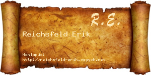 Reichsfeld Erik névjegykártya